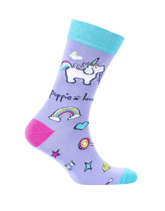 Puppie Love - YOUTH Unicorn Socks