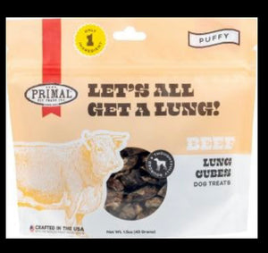 Primal - 1.5oz Freeze-Dried - Beef Lung Cubes