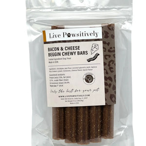 Live  Pawsitively - 14oz Bacon and Cheese Beggin Chewy Bars