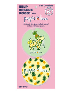 Puppie Love - Car Coaster - Pineapple