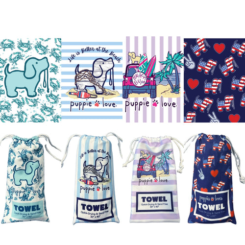 Puppie Love - Beach Towel