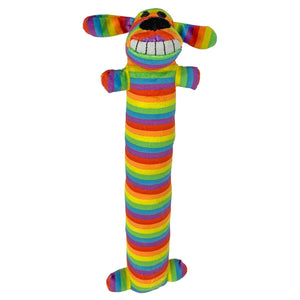 Multi-Pet - 12” Rainbow Loofah Dog Plush Dog Toy