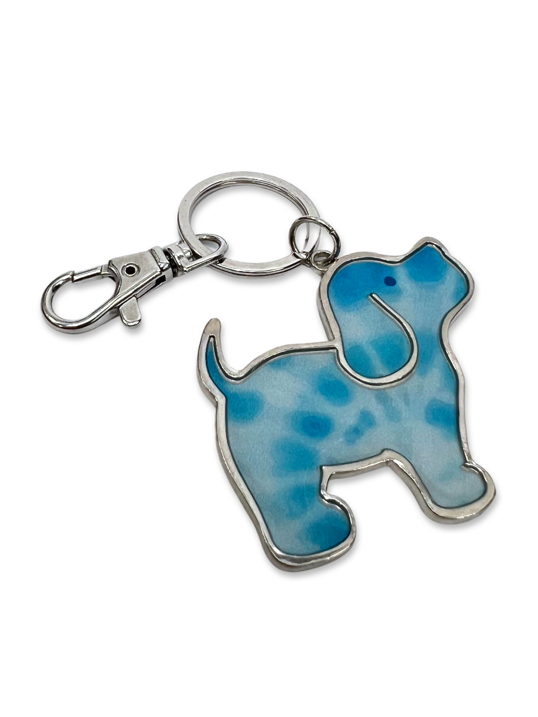 Puppie Love - Blue Tie Dye Keychain