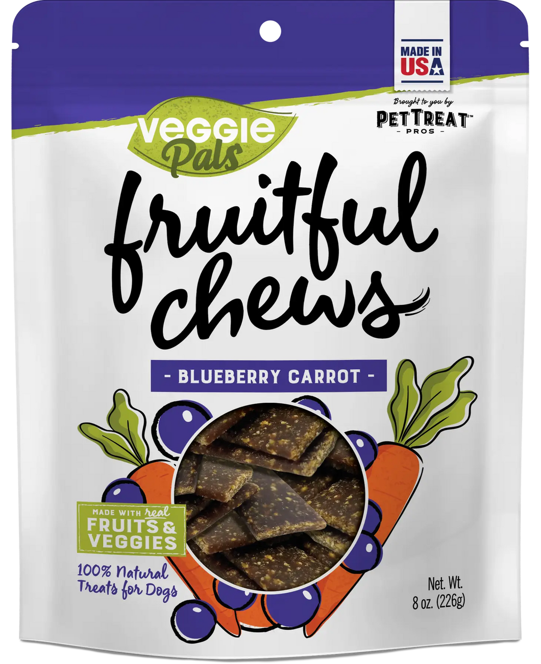 Veggie Pals - 8oz Fruitful Chews - Blueberry Carrot