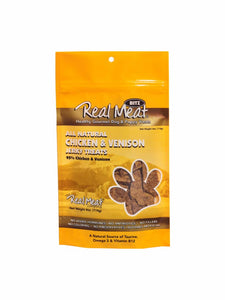 Real Meat - 4oz Chicken and Venison Jerky Treats