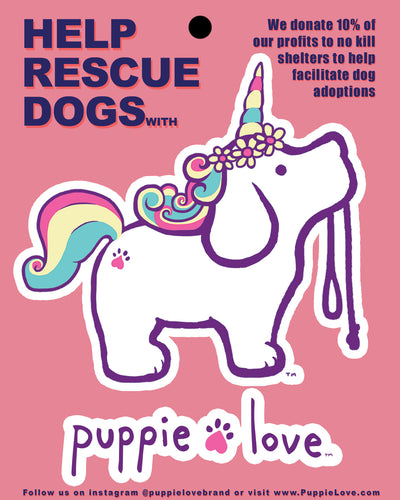 Puppie Love - Unicorn Sticker