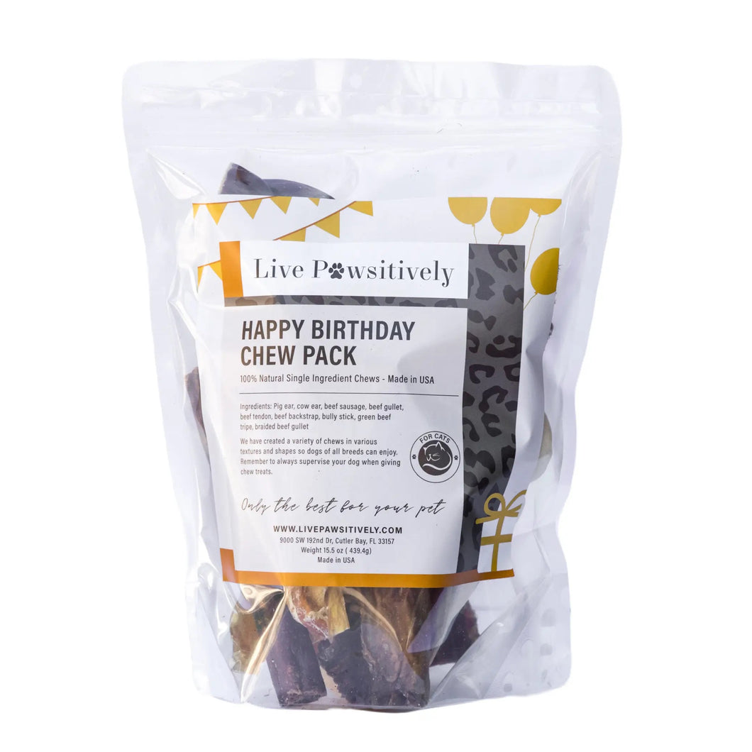 Live Pawsitively - 15.5oz Happy Birthday Chew Pack