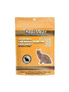 Real Meat- 3oz Chicken & Venison Jerky Treats